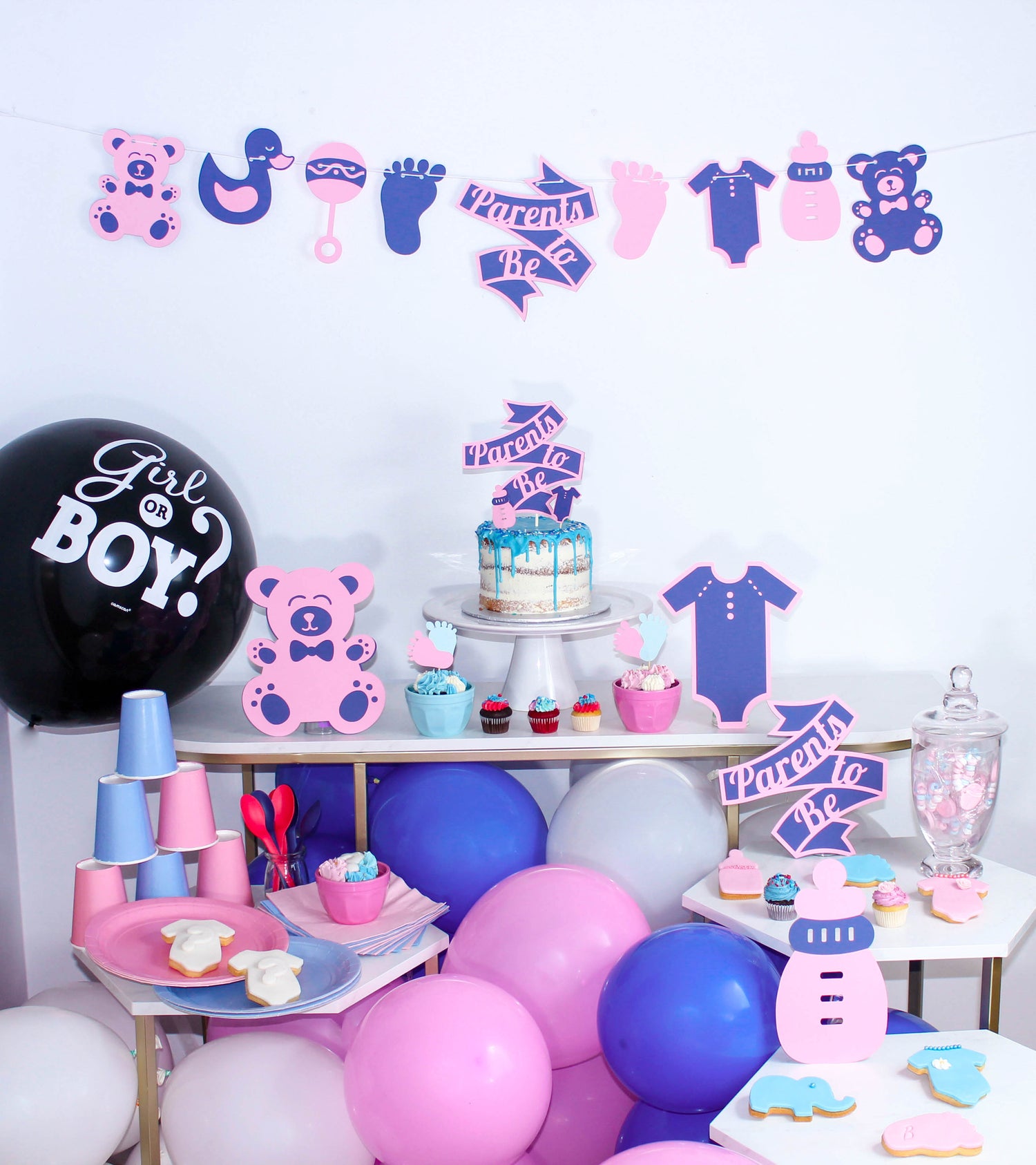 Coffret sur mesure gender reveal, la boîte unique de fête tout prête ! Fete de la revelation - gender reveal party